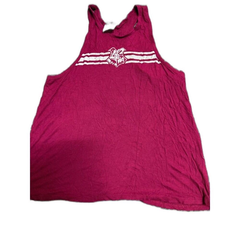 Women’s Magenta Racerback Tank with White Stripe Detail